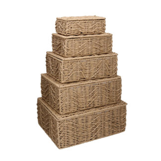 Scatola paper 1-5 naturale c/fodera rettangolare cm36x29h15,5