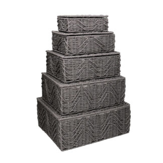 Scatola paper 1-5 grigio c/fodera rettangolare cm36x29h15,5