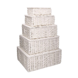 Scatola paper 1-5 bianco c/fodera rettangolare cm36x29h15,5