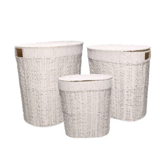 Cestone paper 1-3 bianco c/fodera ovalecm48x36h52