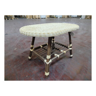 Tavolino lucrezia noce sbiancato ovale cm74x52h45