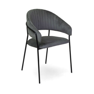 Poltrona velluto Chloe grigio strutturanero cm59x51h49/83,5