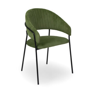 Poltrona velluto Chloe verde struttura nero cm59x51h49/83,5