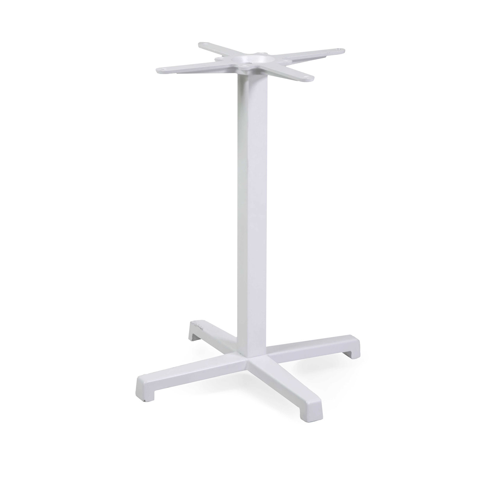 Base tavolo acciaio Peter top ghisa bianco cm55x55h73