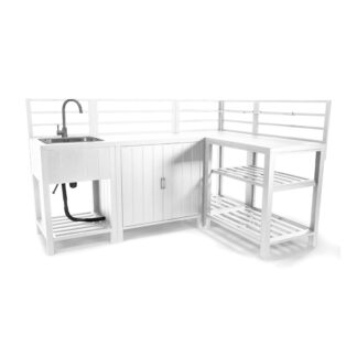 Mobile bar alluminio angolare Weston bianco cm151,5x211,5h60/125