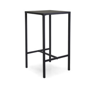 Tavolo bar metallo New Elma con poggiapiedi antracite quadro cm60x60h110