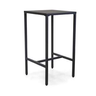 Tavolo bar alluminio Alma con poggiapiedi antracite quadro cm60x60h110