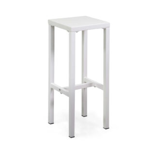 Sgabello bar metallo New Elma bianco cm30x30h75