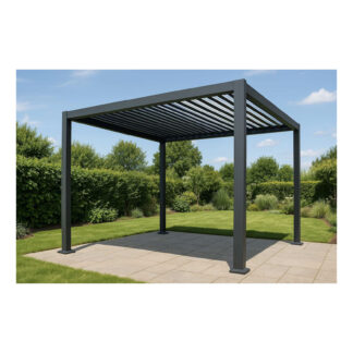 Gazebo pergola alluminio Wyoming manuale antracite m3x3h2,5