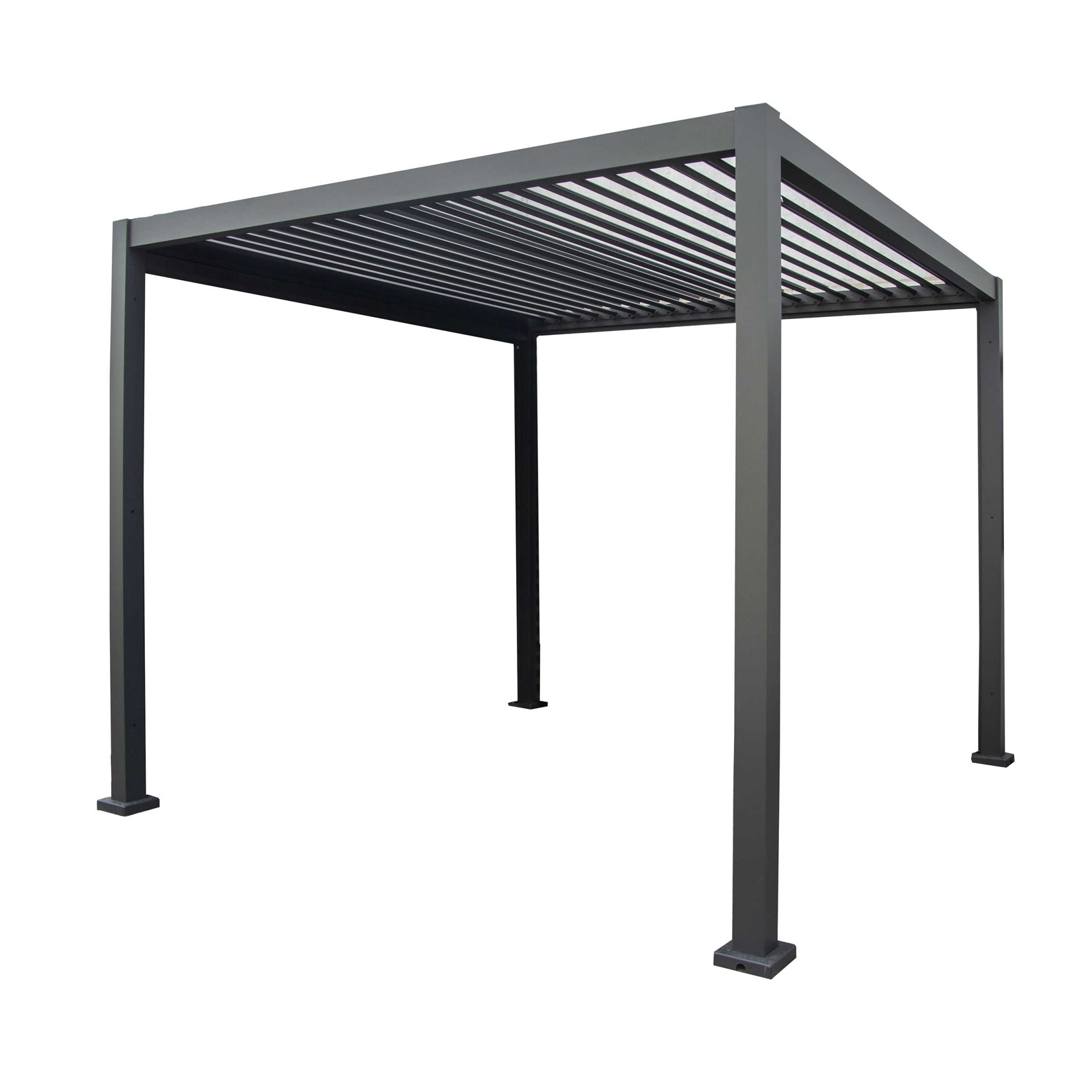 Gazebo pergola alluminio Wyoming manuale antracite m3x3h2,5 - immagine 2