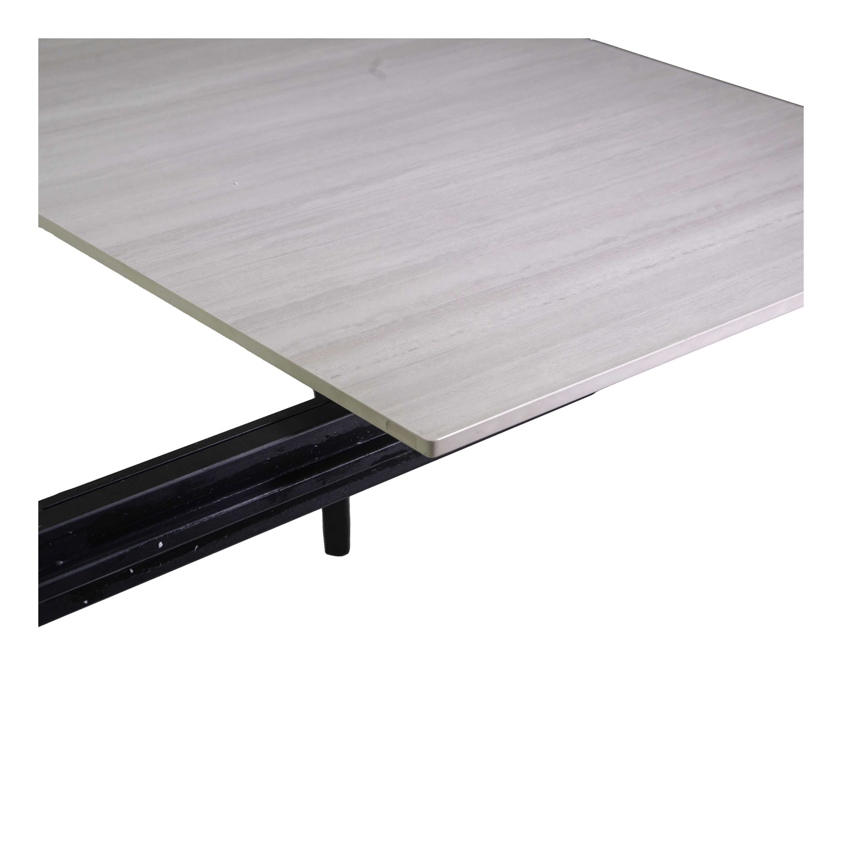 Tavolo metallo allungabile Rogers top pietra sinterizzata chiaro cm160/220x90h75 - immagine 6