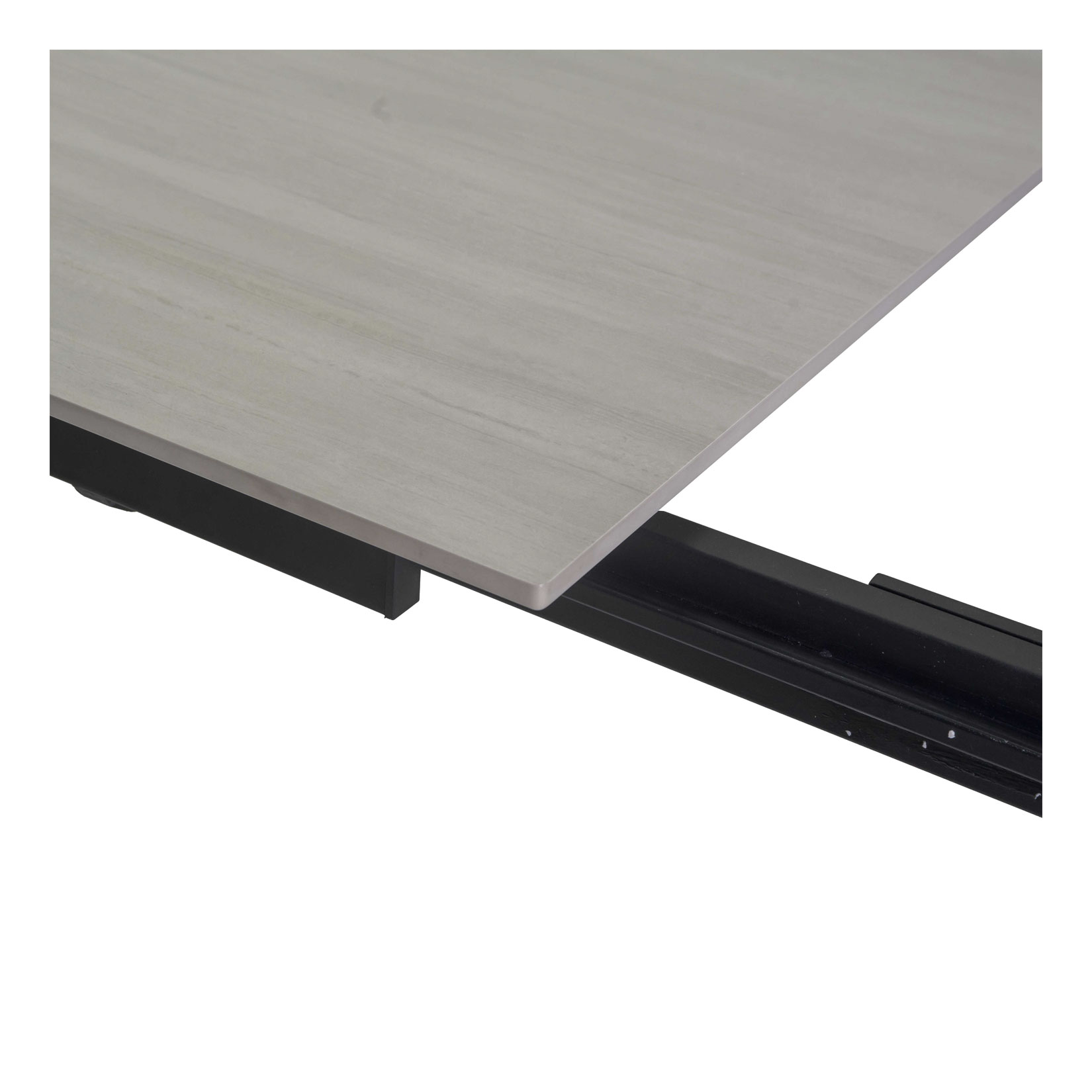 Tavolo metallo allungabile Rogers top pietra sinterizzata chiaro cm160/220x90h75 - immagine 7