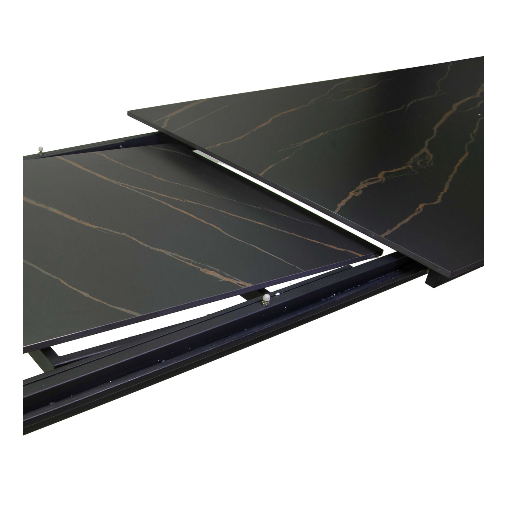 Tavolo metallo allungabile Rogers top pietra sinterizzata scuro cm180/240x90h75 - immagine 7