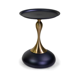 Tavolino metallo grigio oro tondo cm ø40h54