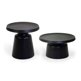 Tavolino metallo 1-2 nero tondo cm ø70h40
