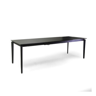 Tavolo metallo allungabile Rogers top pietra sinterizzata scuro cm160/220x90h75