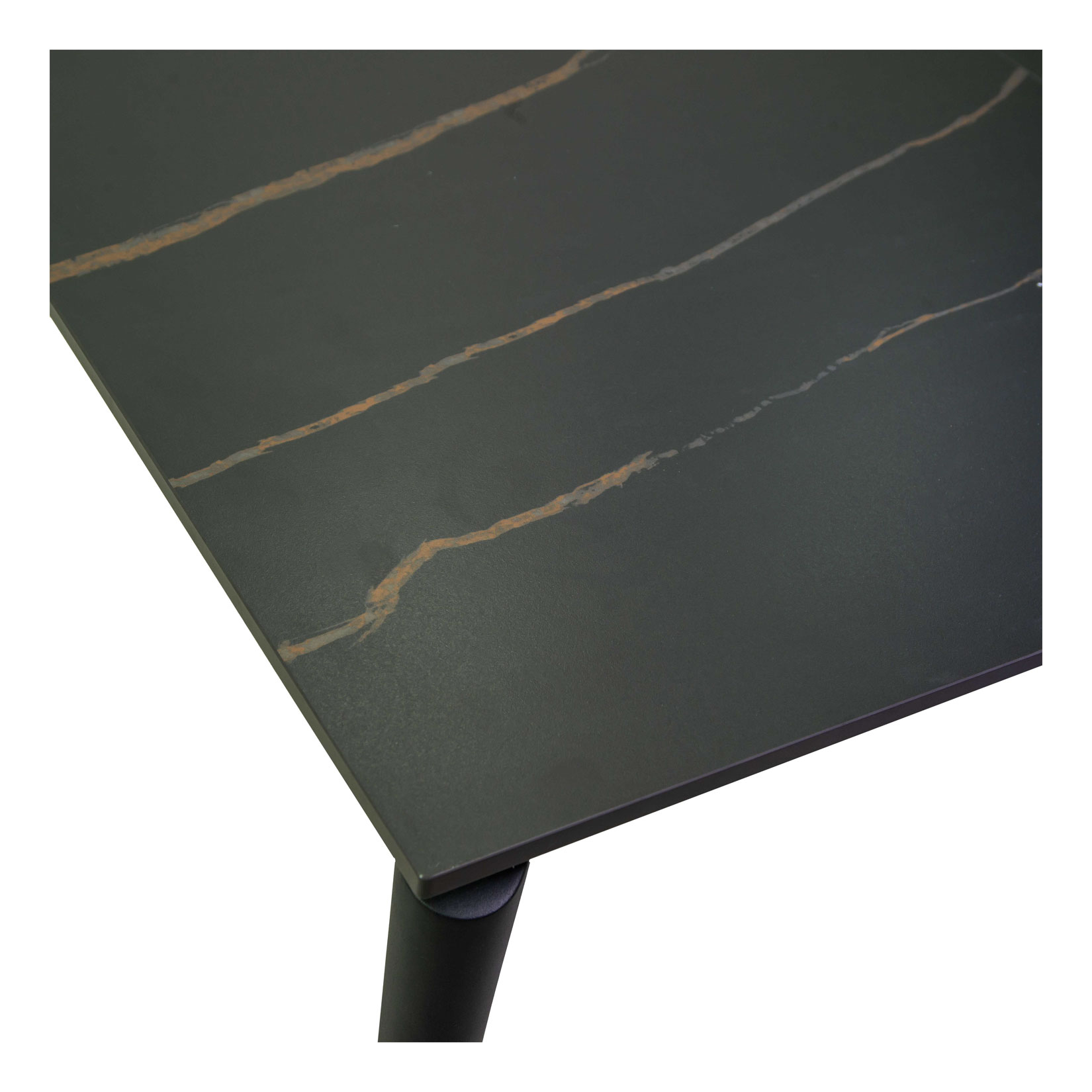 Tavolo metallo allungabile Rogers top pietra sinterizzata scuro cm160/220x90h75 - immagine 6