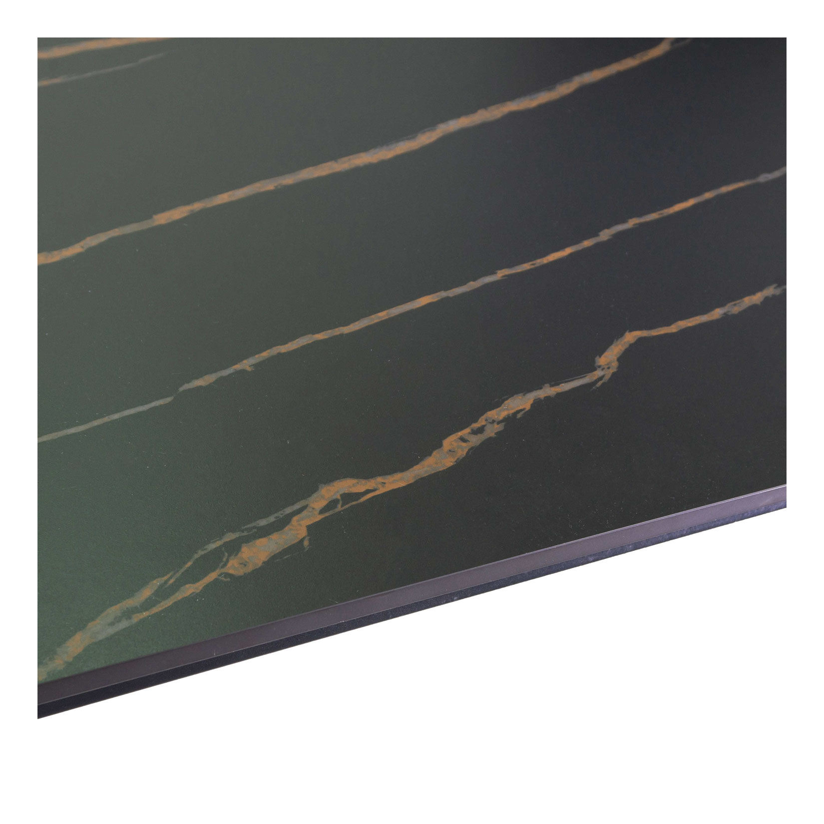 Tavolo metallo allungabile Rogers top pietra sinterizzata scuro cm160/220x90h75 - immagine 7