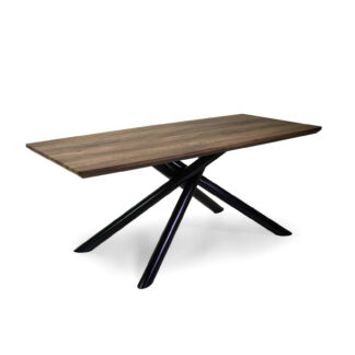 Tavolo metallo Canberra nero con top legno noce cm180x90h75