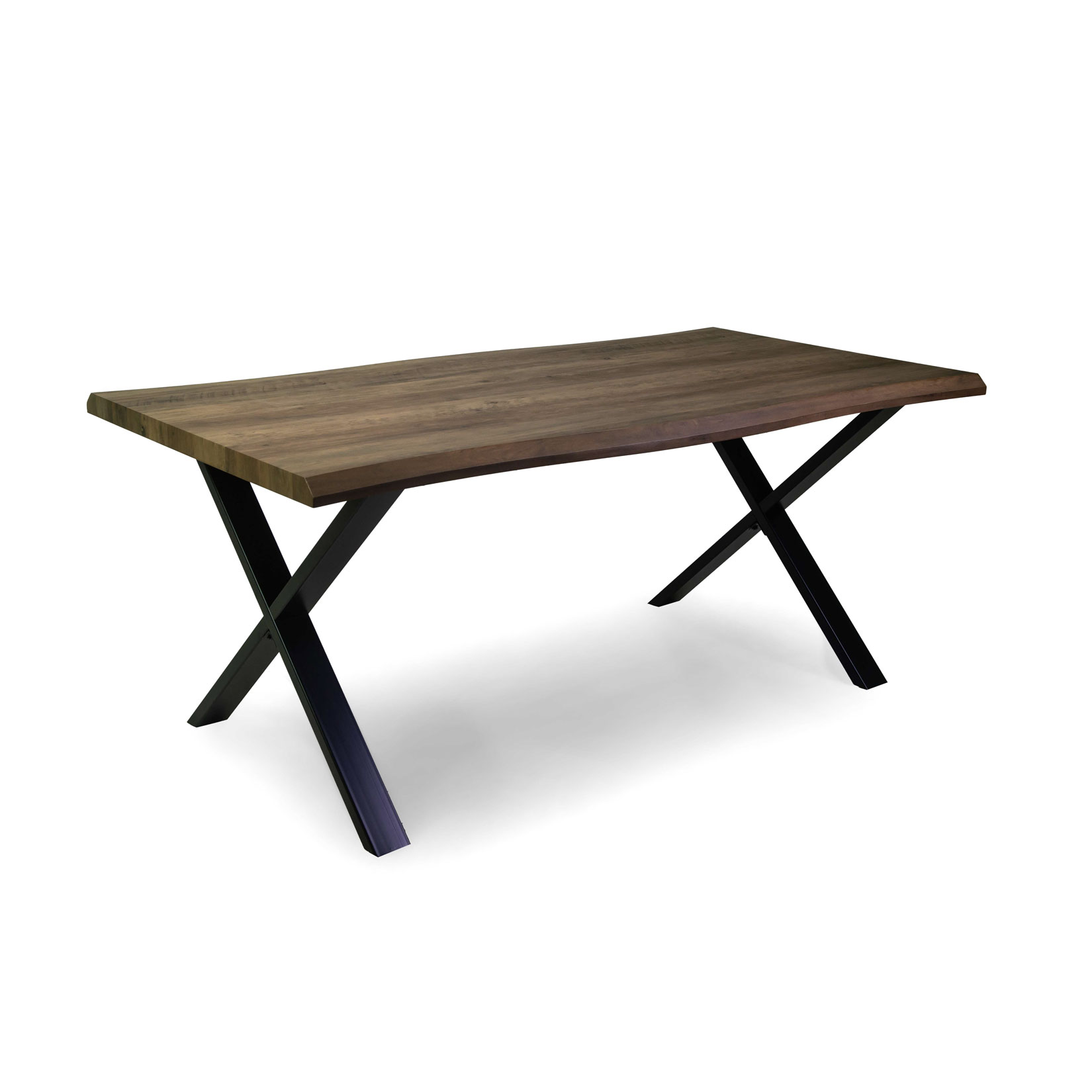 Tavolo metallo Canberra nero con top legno noce cm180x90h75 - immagine 2