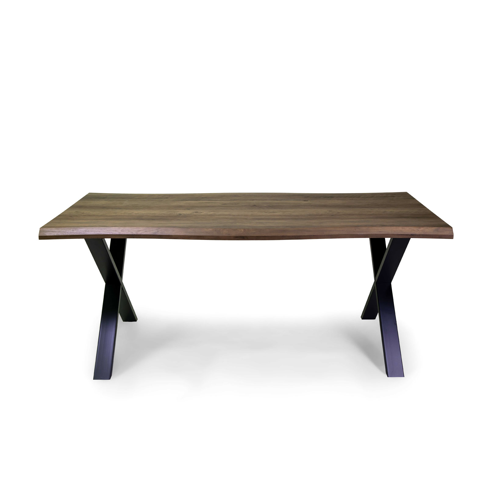 Tavolo metallo Canberra nero con top legno noce cm180x90h75 - immagine 3