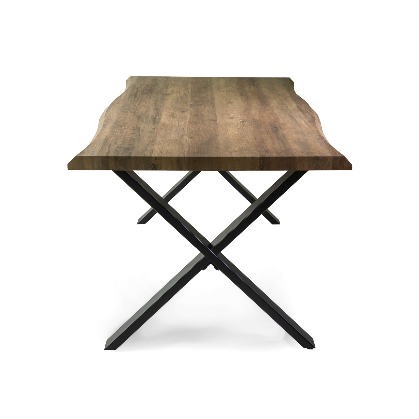 Tavolo metallo Canberra nero con top legno noce cm180x90h75 - immagine 4