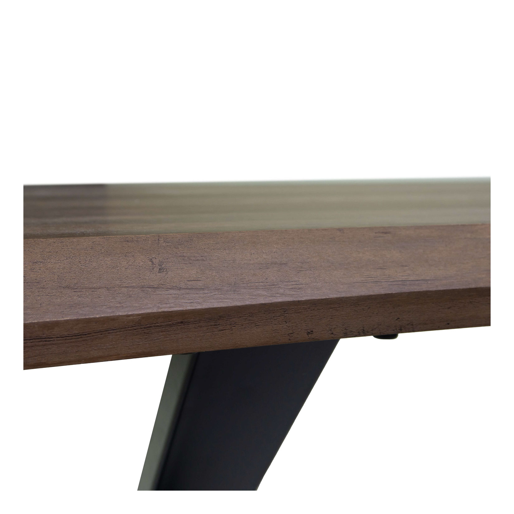 Tavolo metallo Canberra nero con top legno noce cm180x90h75 - immagine 6